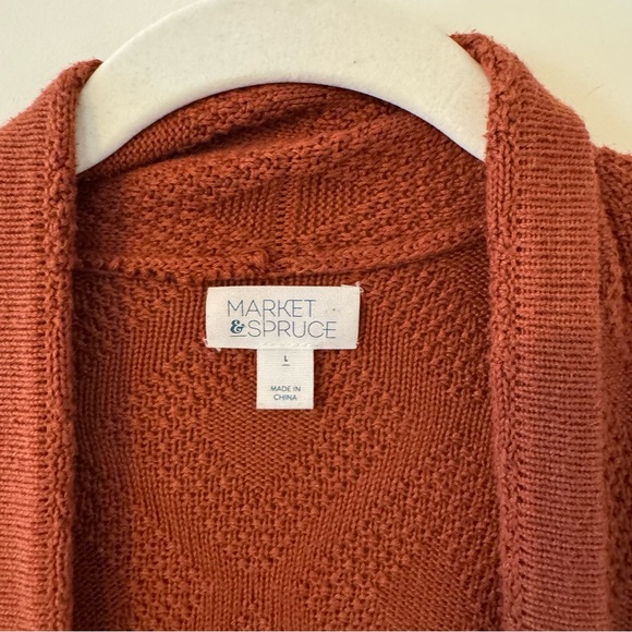 Rust Open-Front Cardigan Sweater - Picture 2 of 4